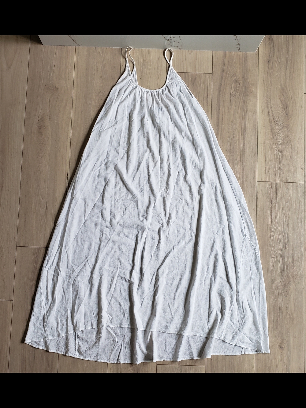 9 Seed Lightweight Spaghetti Strap Maxi Dress Womens OS White Made in USA
